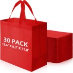 Vincreem 30 Pcs Reusable Tote Bag Bulk Non Woven Grocery Bag with Handle Blank Foldable Shopping for Groceries Shop Retail - Image 9