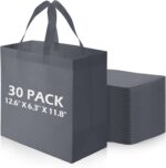 Vincreem 30 Pcs Reusable Tote Bag Bulk Non Woven Grocery Bag with Handle Blank Foldable Shopping for Groceries Shop Retail - Image 8
