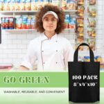 Windyun Small Non Woven Gift Bags with Handles, 8 x 4 x 10 Inch Reusable Foldable Treat Tote Bag for Party Favor - Image 2